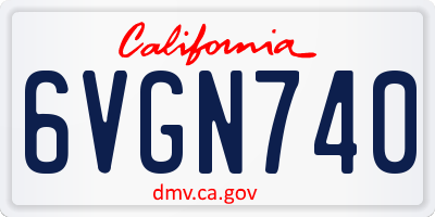 CA license plate 6VGN740