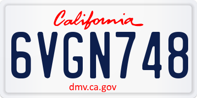CA license plate 6VGN748