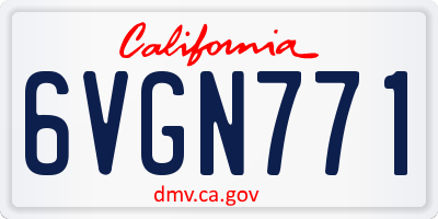 CA license plate 6VGN771
