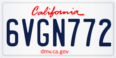 CA license plate 6VGN772