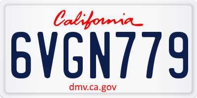 CA license plate 6VGN779