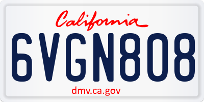 CA license plate 6VGN808