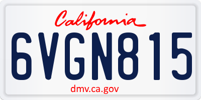 CA license plate 6VGN815