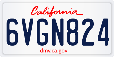 CA license plate 6VGN824