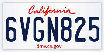 CA license plate 6VGN825