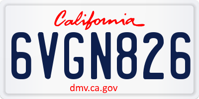 CA license plate 6VGN826