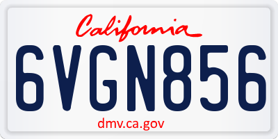 CA license plate 6VGN856