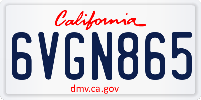 CA license plate 6VGN865