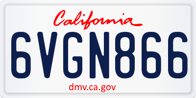 CA license plate 6VGN866