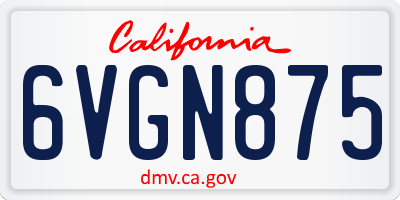 CA license plate 6VGN875