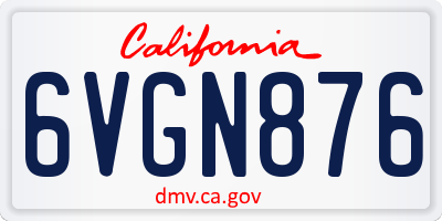 CA license plate 6VGN876