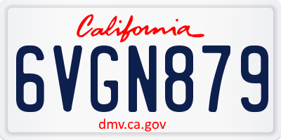 CA license plate 6VGN879
