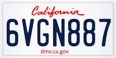 CA license plate 6VGN887