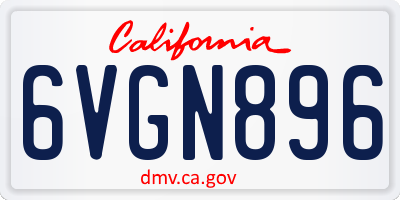 CA license plate 6VGN896