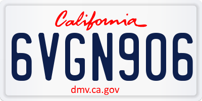 CA license plate 6VGN906