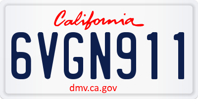 CA license plate 6VGN911