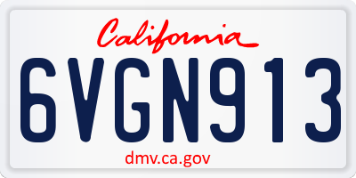 CA license plate 6VGN913