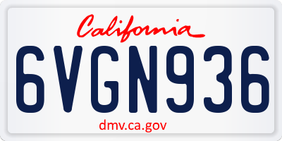 CA license plate 6VGN936
