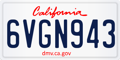 CA license plate 6VGN943