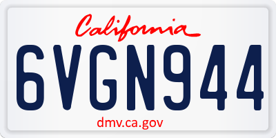 CA license plate 6VGN944