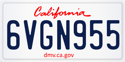 CA license plate 6VGN955