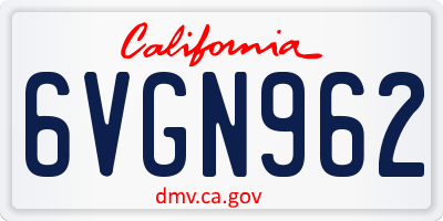 CA license plate 6VGN962