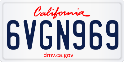 CA license plate 6VGN969