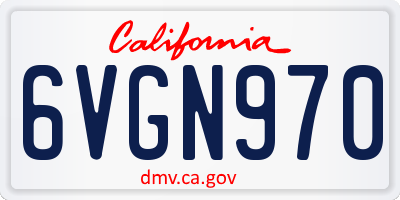 CA license plate 6VGN970