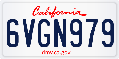 CA license plate 6VGN979