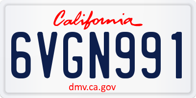 CA license plate 6VGN991