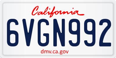 CA license plate 6VGN992