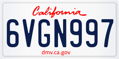 CA license plate 6VGN997