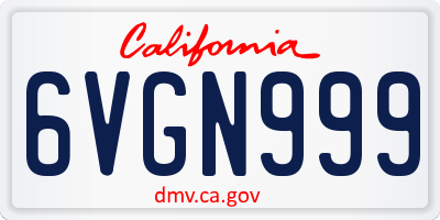 CA license plate 6VGN999