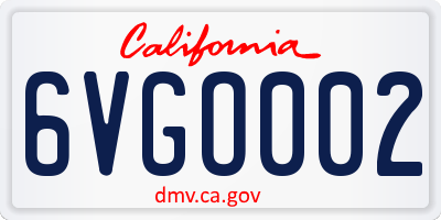 CA license plate 6VGO002