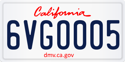 CA license plate 6VGO005