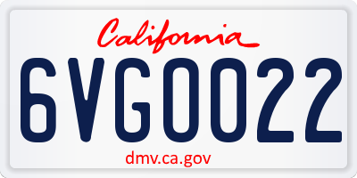 CA license plate 6VGO022