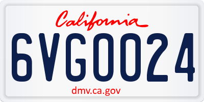 CA license plate 6VGO024