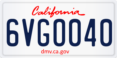 CA license plate 6VGO040