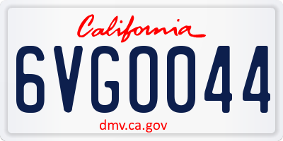 CA license plate 6VGO044