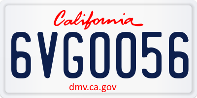 CA license plate 6VGO056