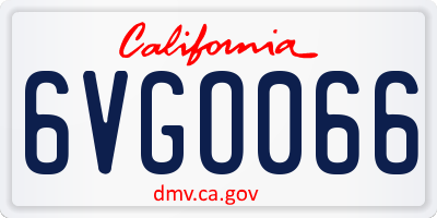 CA license plate 6VGO066