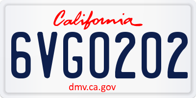 CA license plate 6VGO202