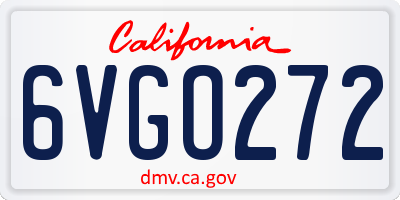 CA license plate 6VGO272