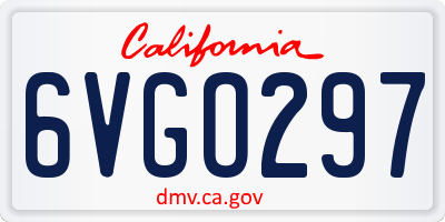 CA license plate 6VGO297