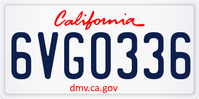 CA license plate 6VGO336