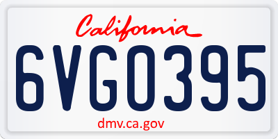 CA license plate 6VGO395