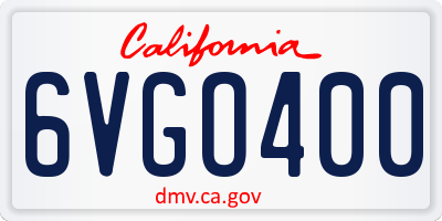 CA license plate 6VGO400