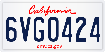 CA license plate 6VGO424