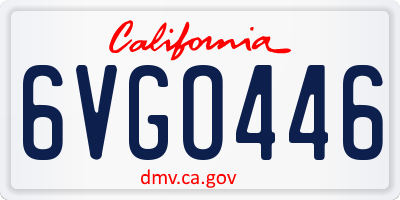 CA license plate 6VGO446