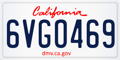 CA license plate 6VGO469